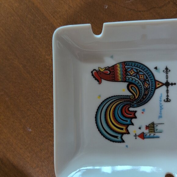 Vintage Swedish Berggren Rooster Ceramic Ash Tray Square MCM 1960s 4.25” - Picture 6 of 7